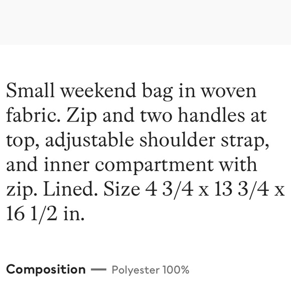 H&M Weekend Duffle Bag - NWT - Picture 4 of 5